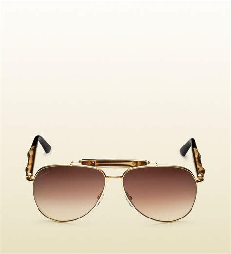 gucci bamboo sunglasses aviator|Gucci aviator sunglasses nylon arms.